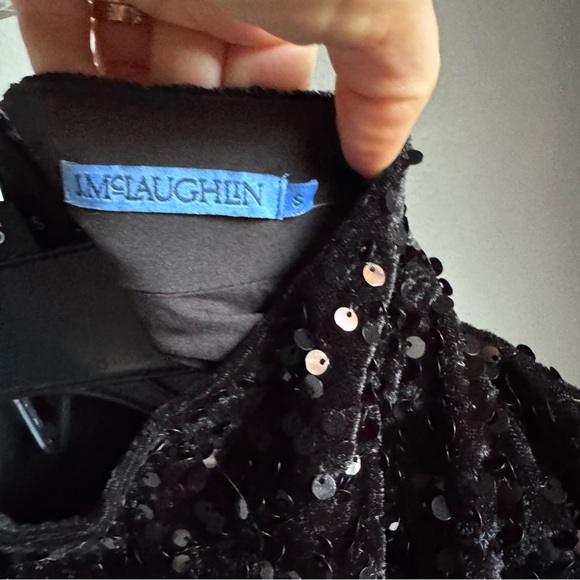 NWT J.McLaughlin Leeza Mini Black Sequin Shirt Dress Sz S - Picture 6 of 8